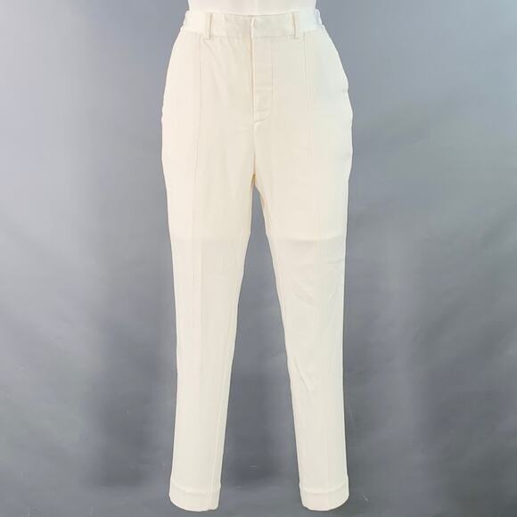 ZADIG & VOLTAIRE Size XS White Acrylic Blend Tapered Zip Fly Dress Pants - Picture 1 of 5